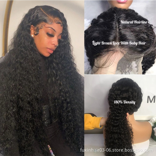 Brazilian Human Hair Lace Front Wigs Deep Wave Virgin Lace Frontal Wig for Black Women Pre Pluck Lace Closure Wig With Baby Hair